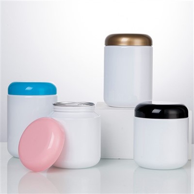 500g hvit plastpulverbeholder